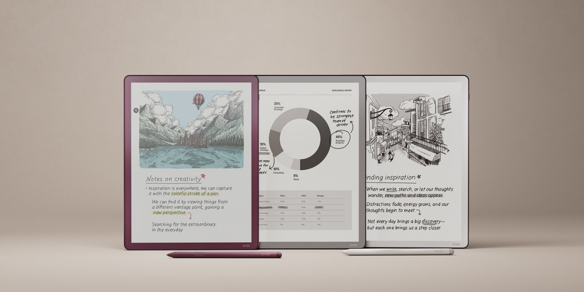 Amazon Kindle Scribe, now in color—redesigned for productivity